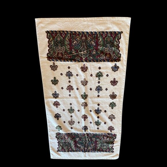 Vintage Springmaid Set Of 2 Bath Towels Geometric Print Cream Brown 25”x48” EUC! - Picture 5 of 8